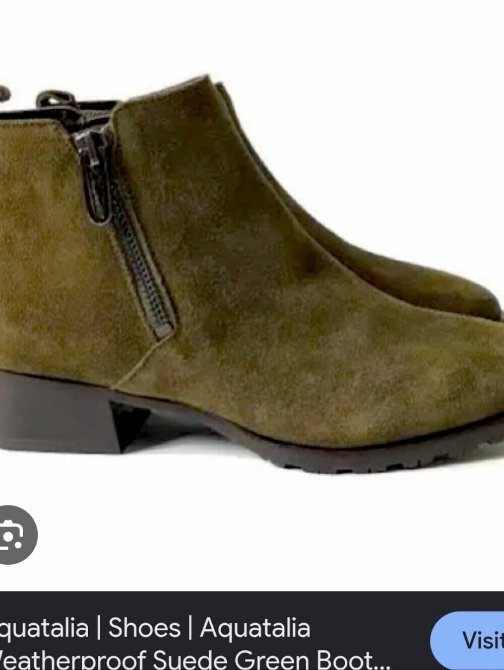 Aquatalia Suede Fantina  Ankle Boots in Olive Green